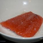 Salmon, with cure applied
