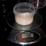 Weighed-out curing salt