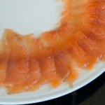 Sliced home-smoked trout