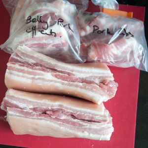 Fully-butchered pork belly