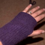 Completed fingerless glove