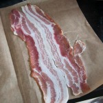 Rolled out streaky bacon