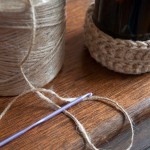 Jute basket detail with twine