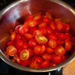 Halved tomatoes