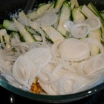Sliced vegetables with salt