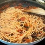 Mix pasta with sauce